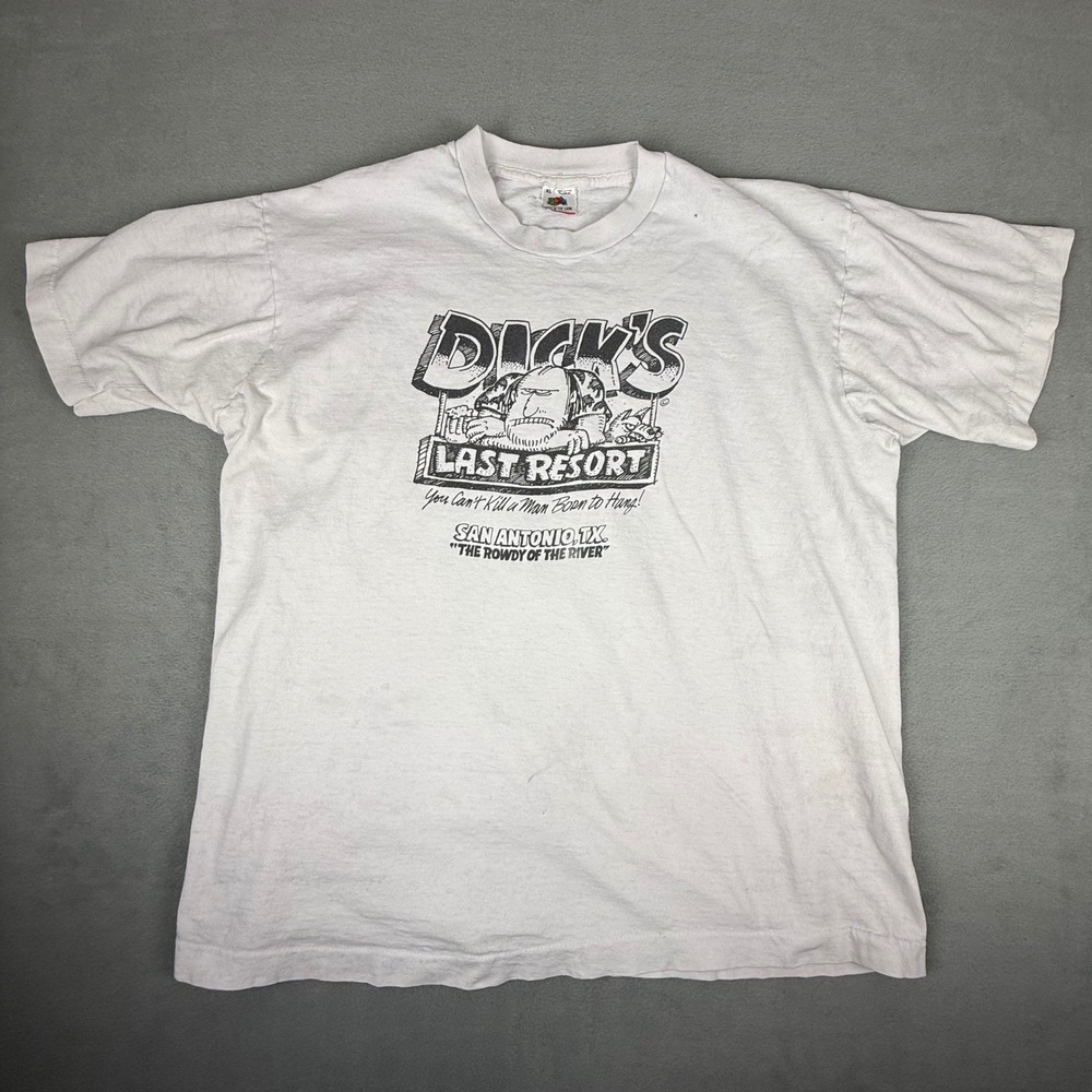 Vintage 90s‎ Dicks Last Resort San Antonio T-Shirt Mens XL Fruit of the Loom